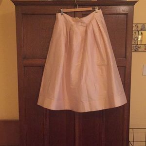 Midi length satin skirt